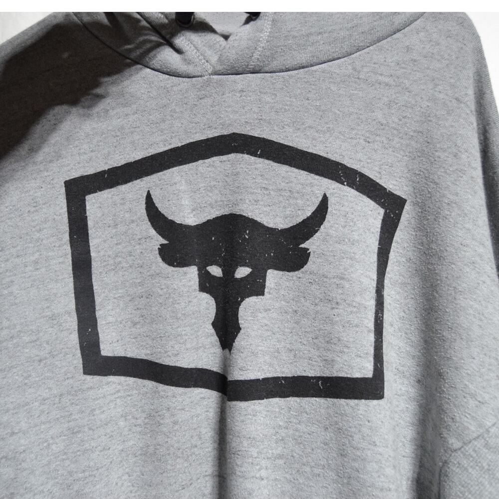 Under Armour Project Rock Warm Up Hoodie Gray & Black Size XL - Picture 3 of 11